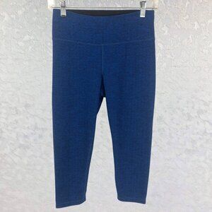 manduka Heather Blue Performance Leggings with Contoured Waistband Size Small